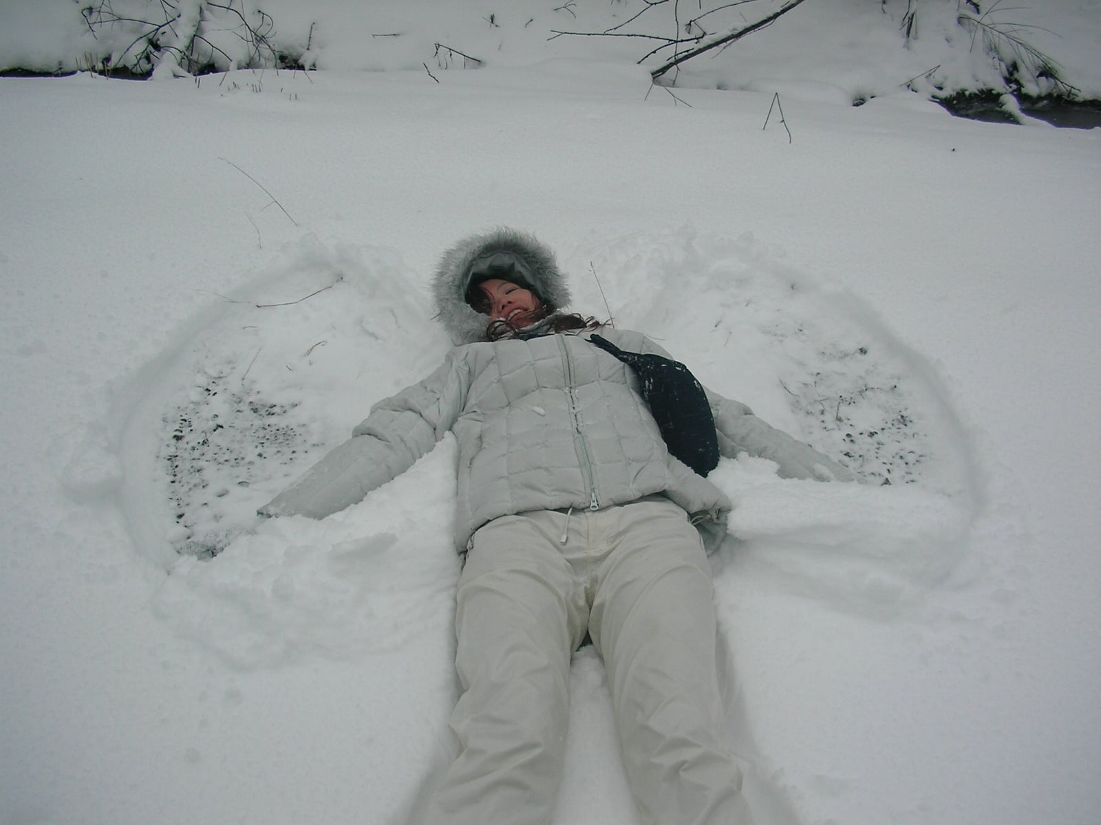 An Angel Making Snow Angels