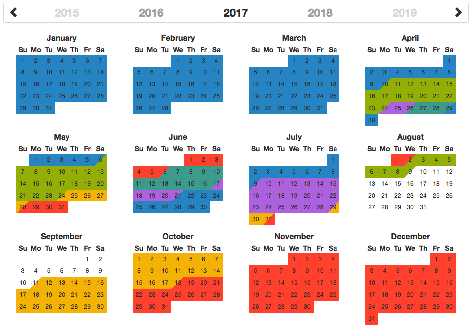 GCC 2017 travel calendar